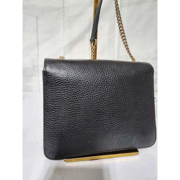 Authentic GUCCI Dollar Calfskin Interlocking G Shoulder Bag Black - Picture 14 of 15